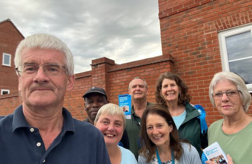 Cllr Norman Jorgensen, Pauline Jorgensen, Jackie Rance and the Conservative team 