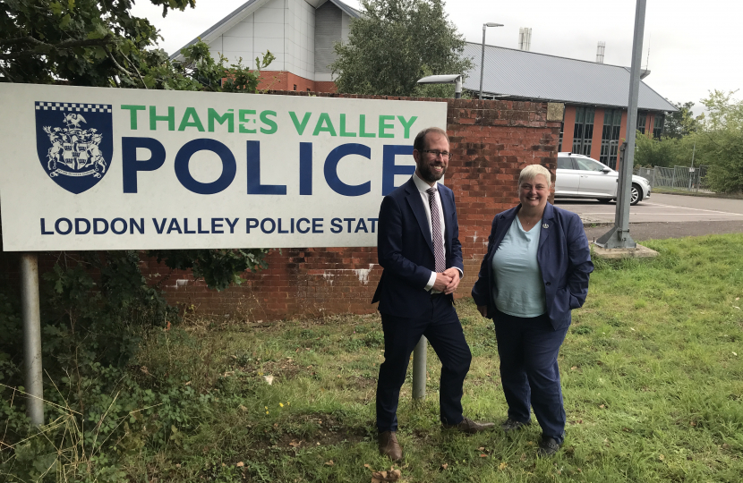 Matthew Barber PCC and Pauline Jorgensen at Loddon Valley Police Station