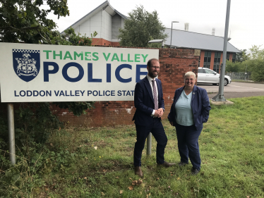 Matthew Barber PCC and Pauline Jorgensen at Loddon Valley Police Station